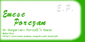 emese porczan business card